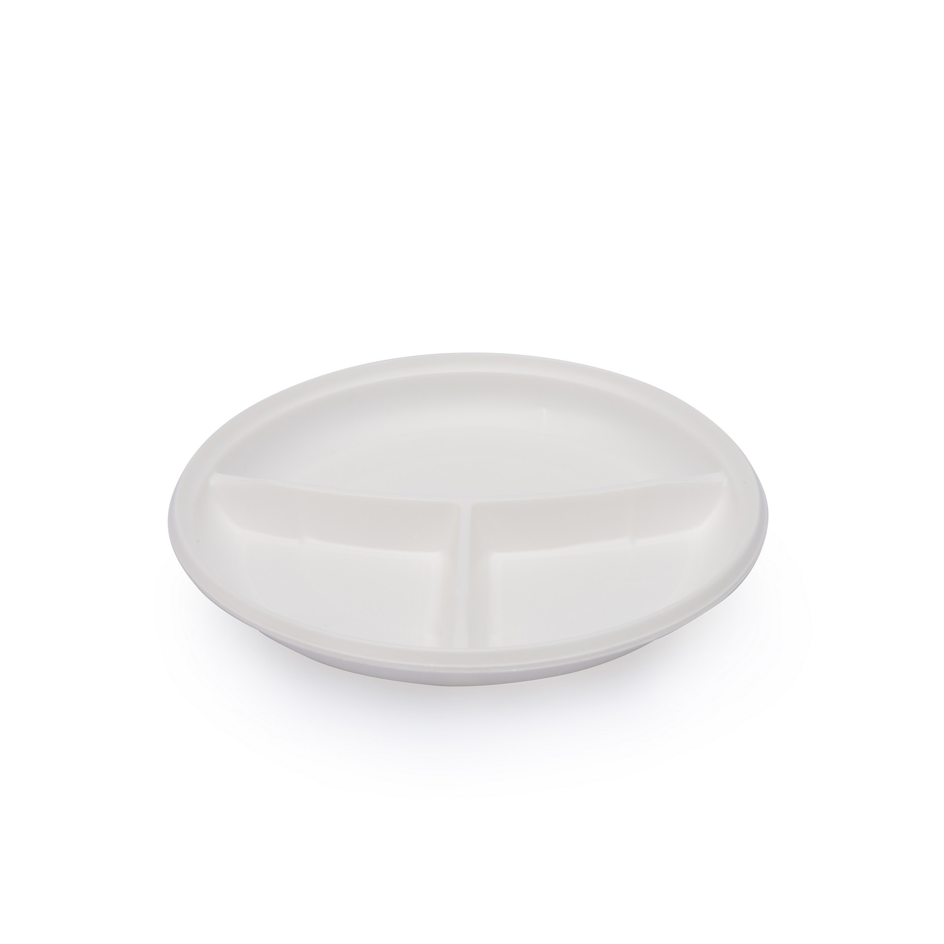 Тарелка пластиковая 3 секции 205 мм белая