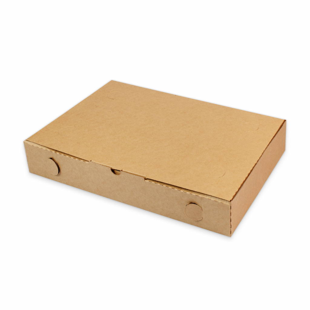 Коробка для пирога бумажная 250*390*60 мм темный крафт
