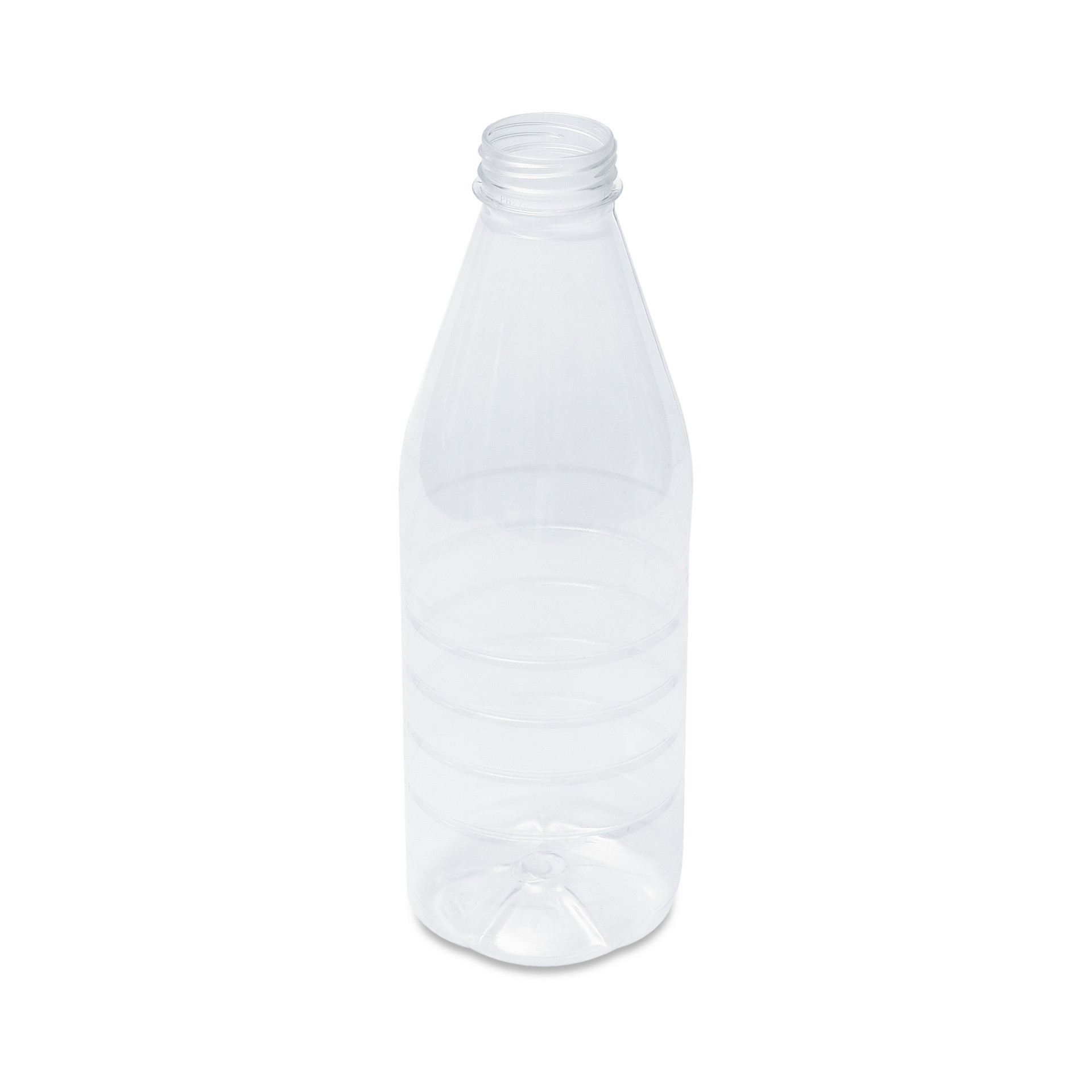 Пластиковая бутылка круглая 1000 мл с ребрами жесткости горло 38 мм