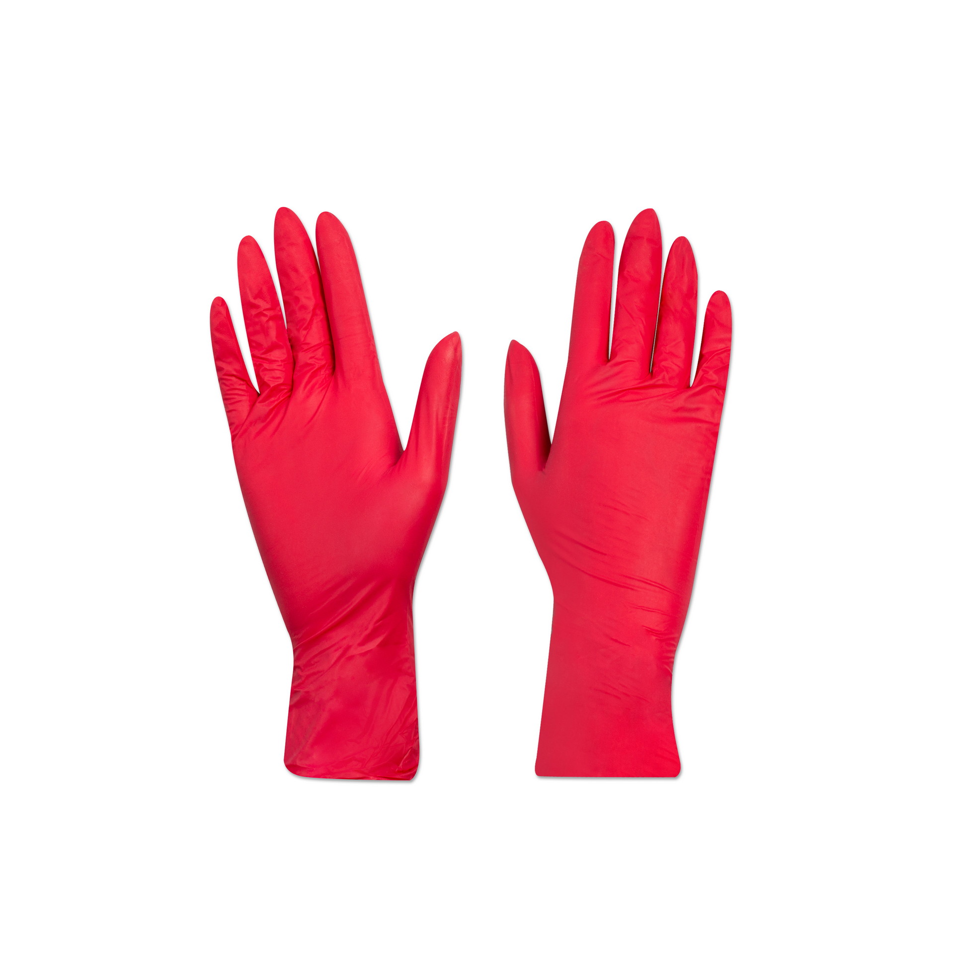 Перчатки нитриловые текстурированные на пальцах XS красные
