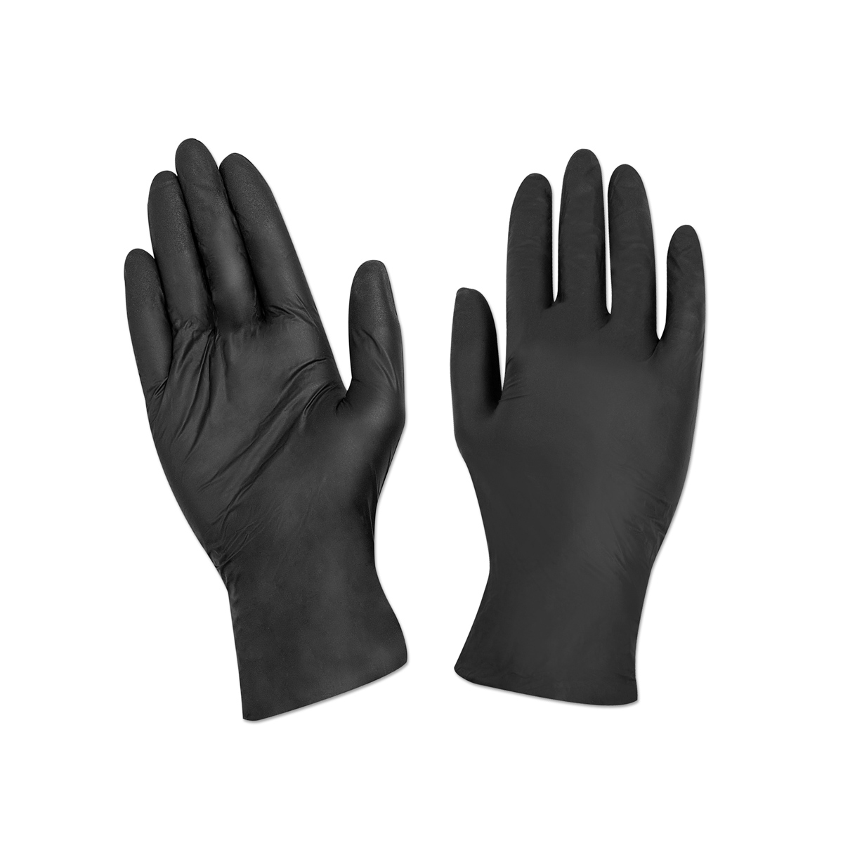 Перчатки нитриловые текстурированные на пальцах S черные