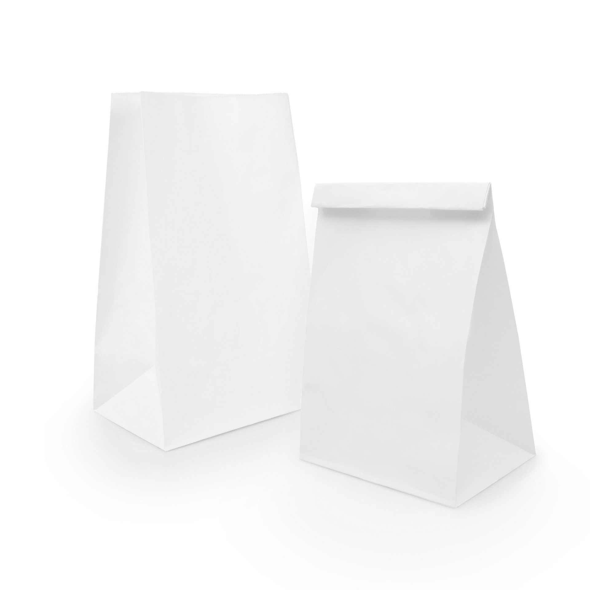 Бумажный пакет с прямоугольным дном 180*120*290 мм белый