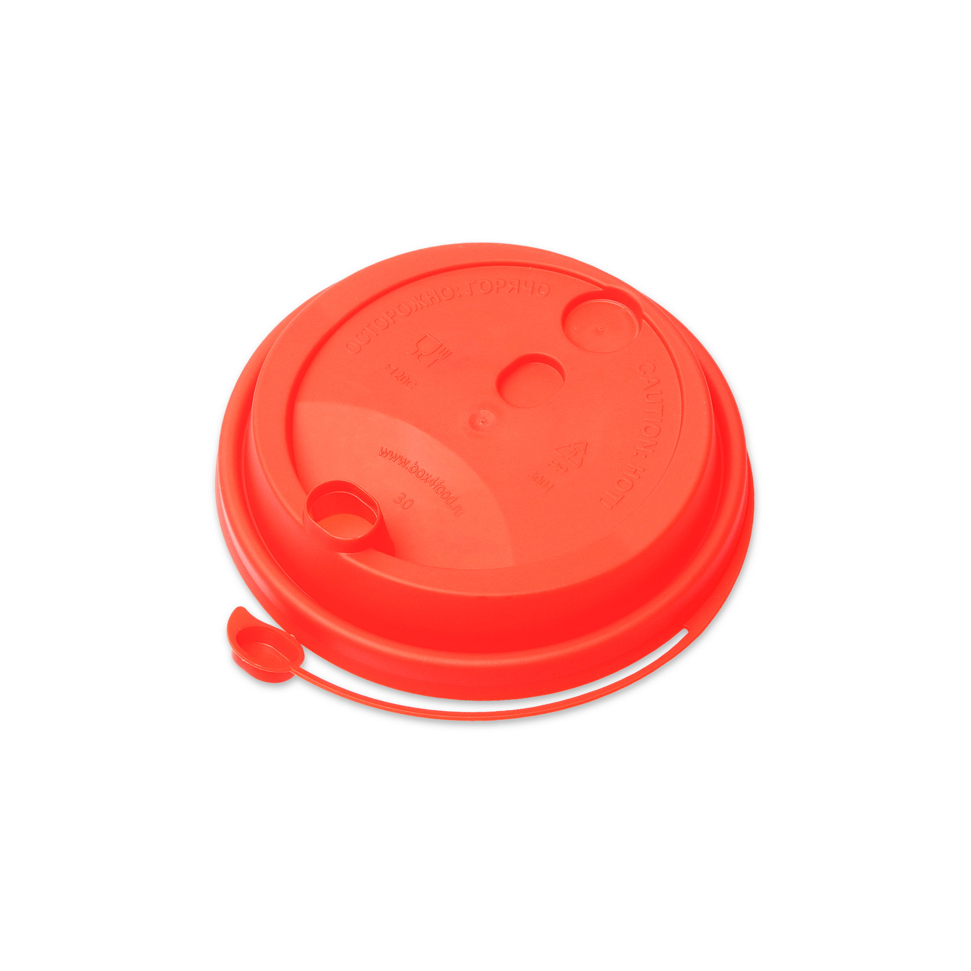 Крышка пластиковая со съемным питейником диаметр 90 мм красная