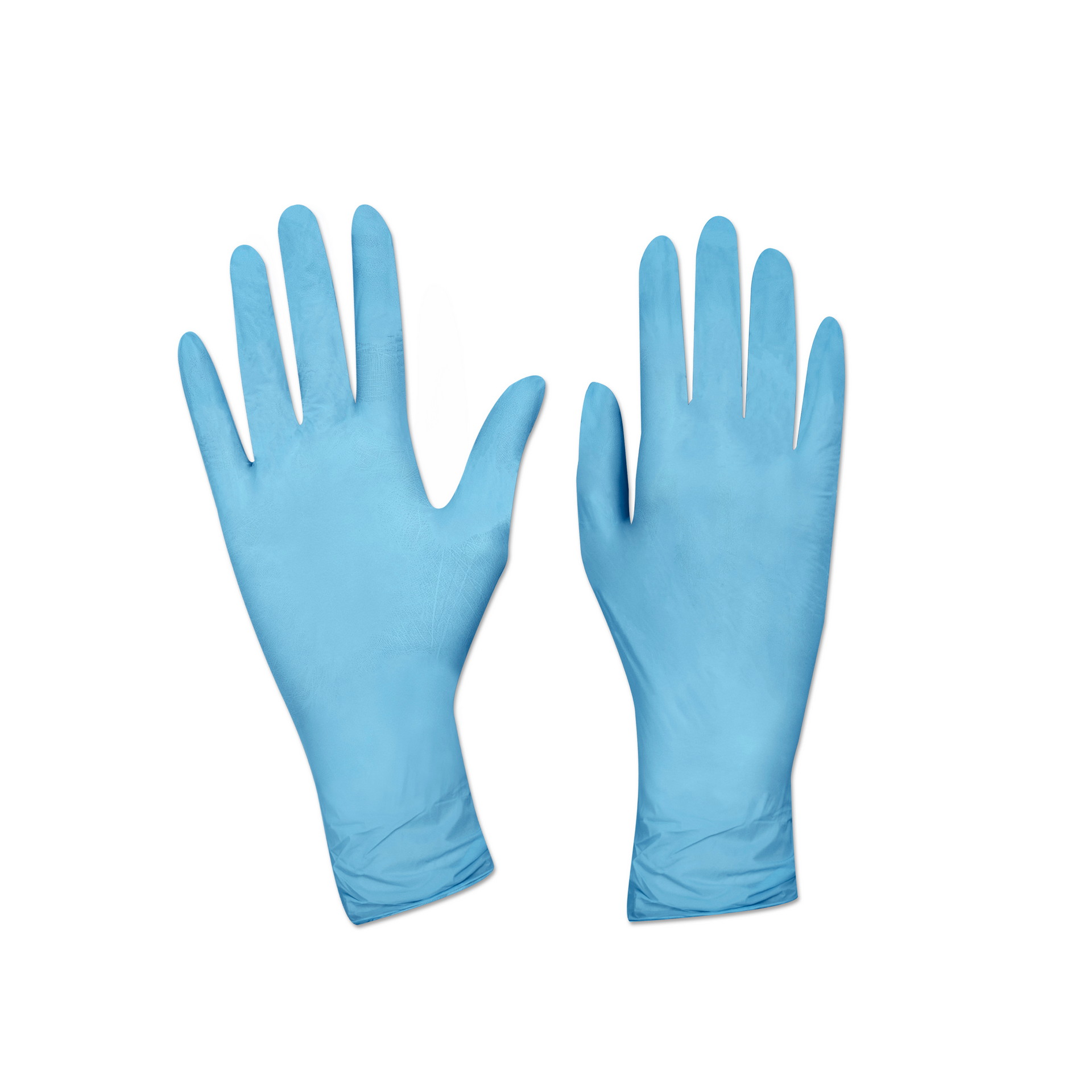 Перчатки нитриловые текстурированные на пальцах L голубые