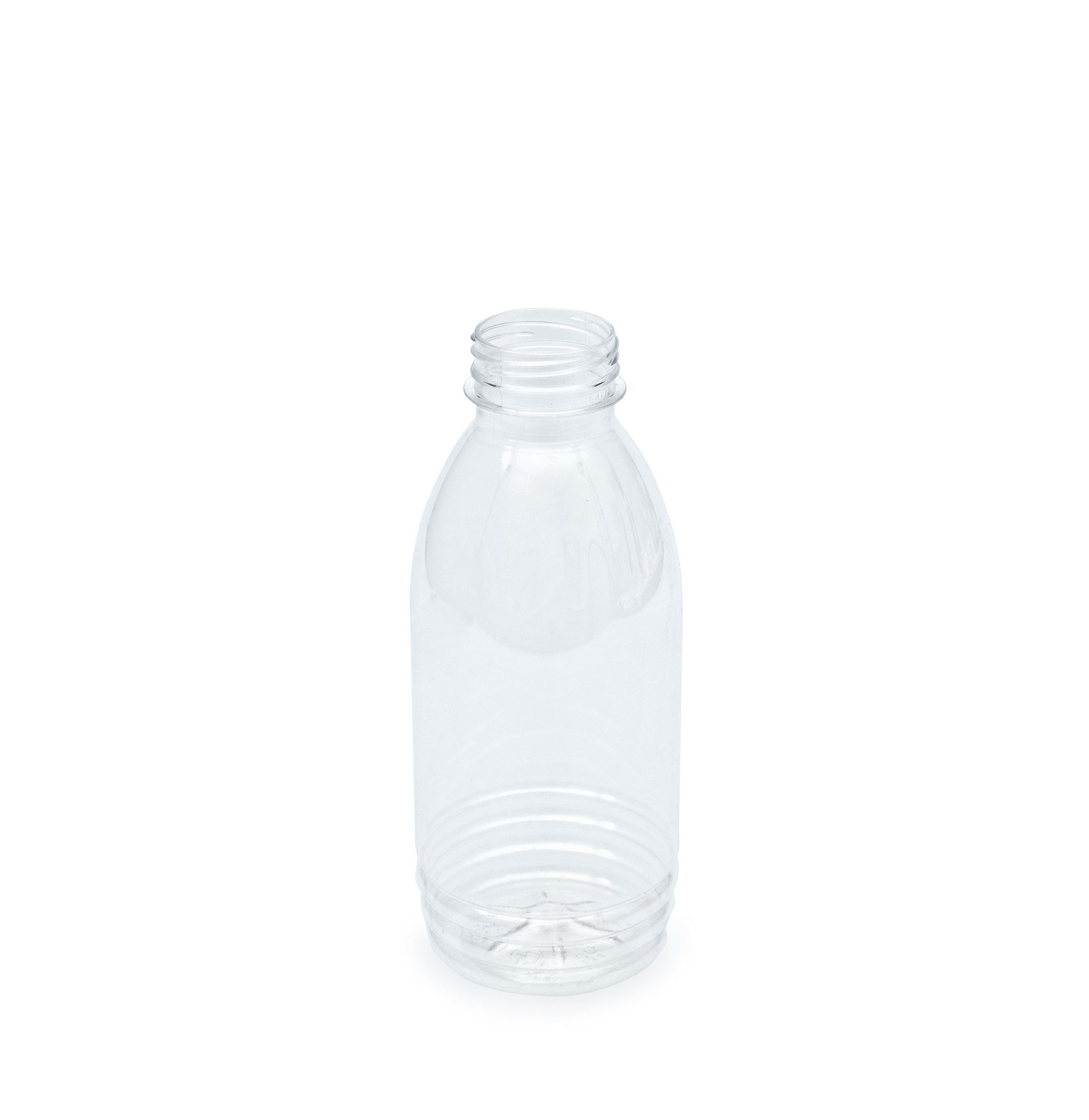 Пластиковая бутылка круглая 450 мл с ребрами жесткости горло 38 мм