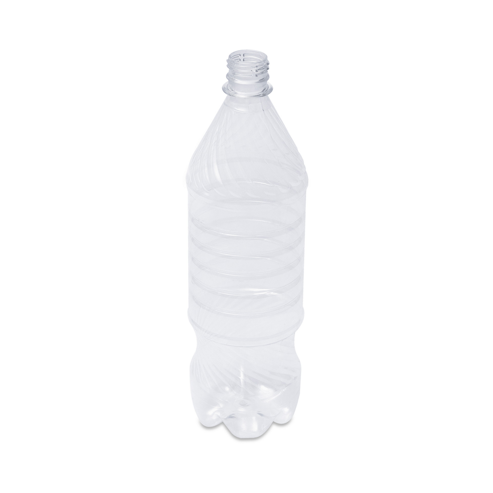 Пластиковая бутылка круглая 1000 мл с ребрами жесткости горло 28 мм