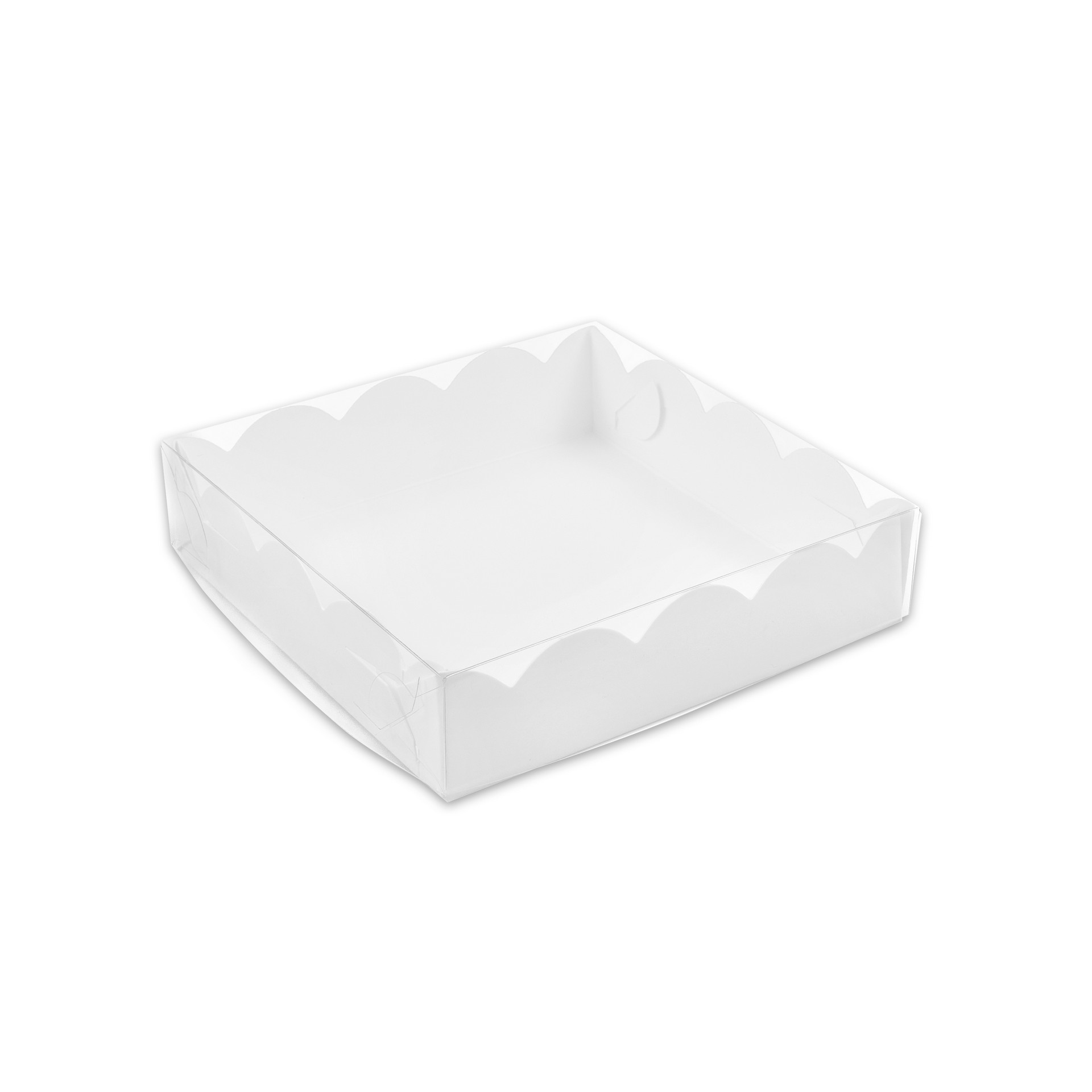 Коробка бумажная для кондитерских изделий 120*120*30 мм белая