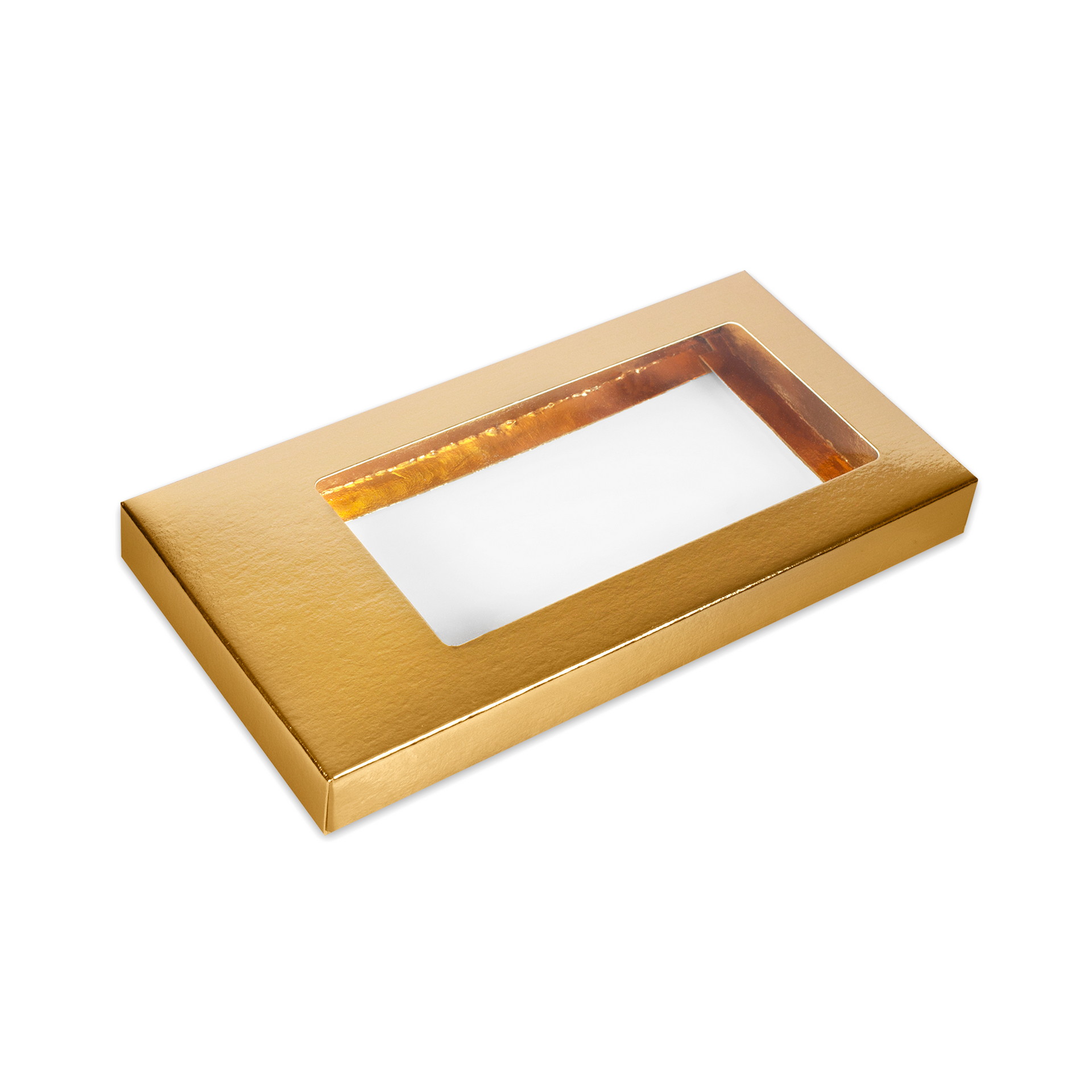 Коробка бумажная для шоколадной плитки 180*90*17 мм золото