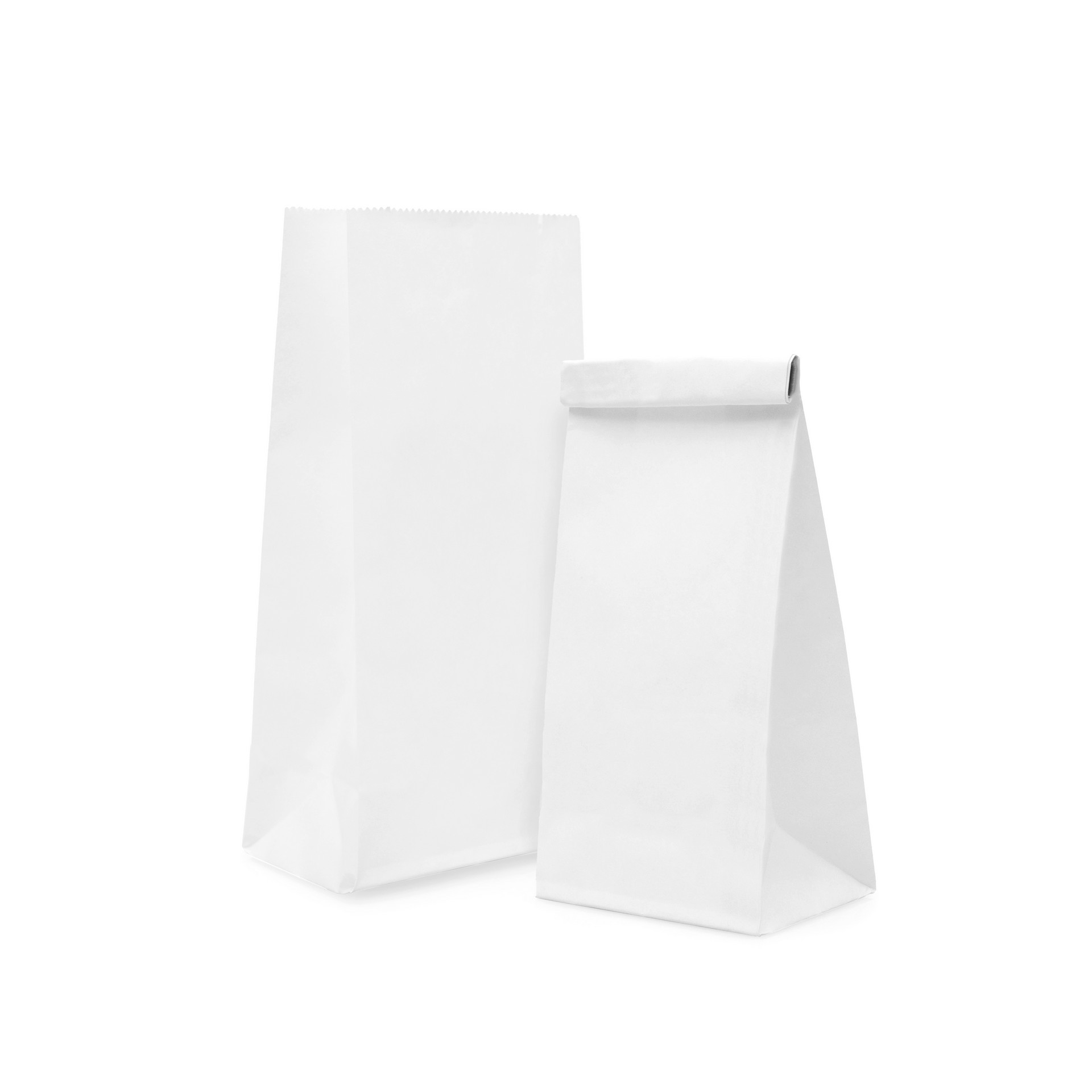 Бумажный пакет с прямоугольным дном 80*50*170 мм белый