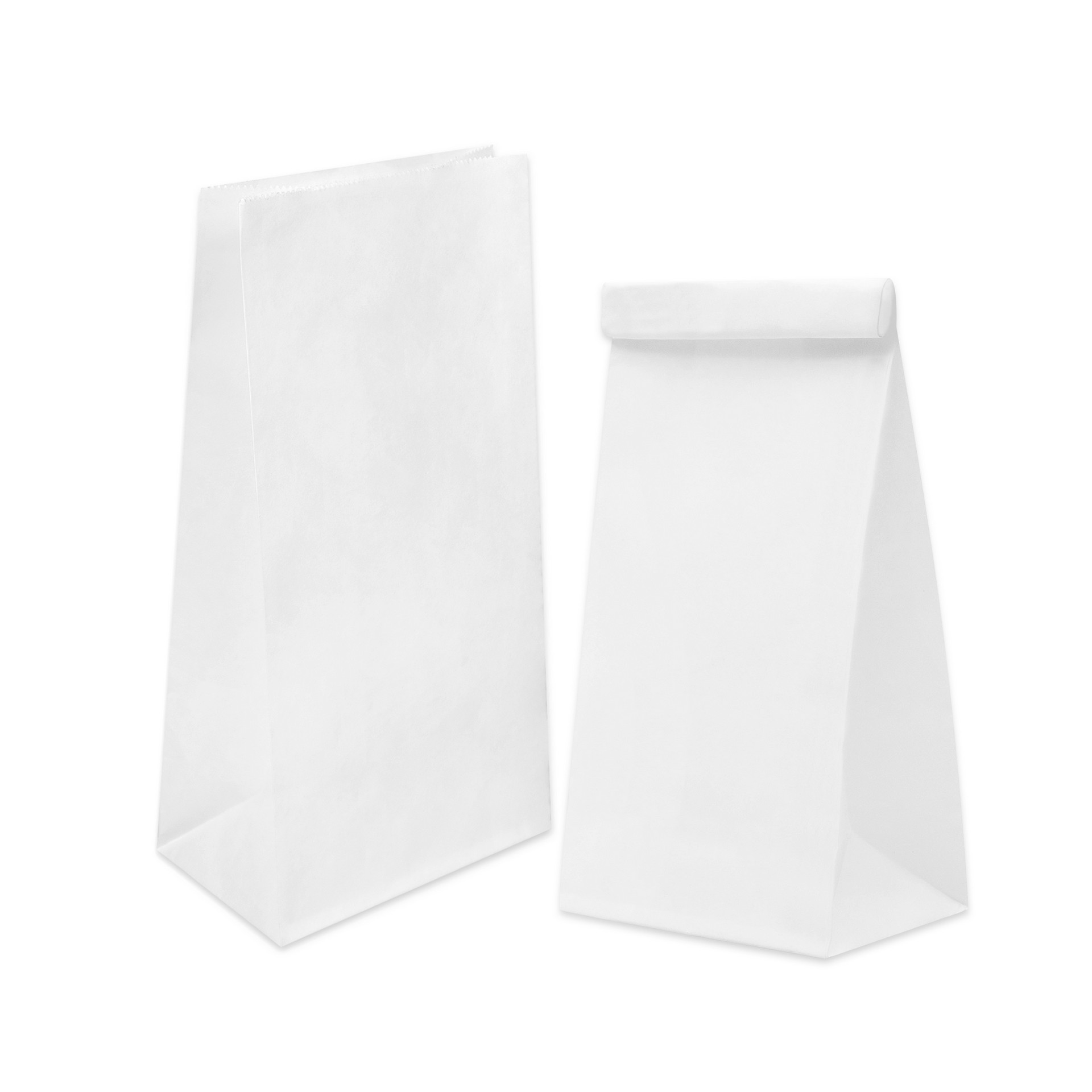 Бумажный пакет с прямоугольным дном 120*80*250 мм белый