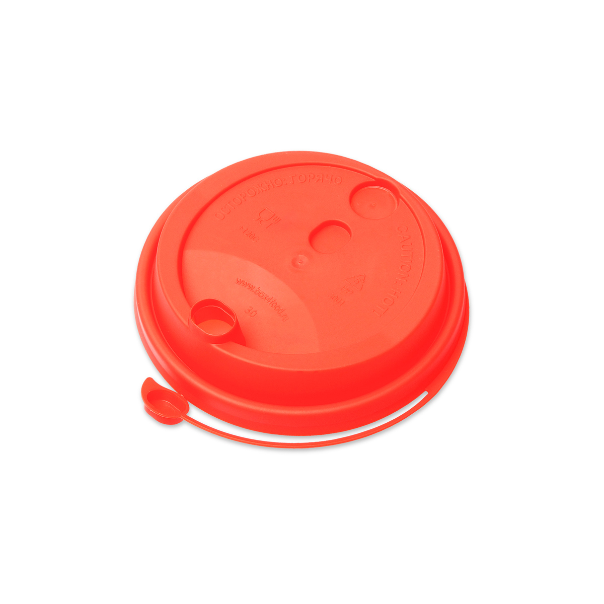 Крышка пластиковая со съемным питейником диаметр 80 мм красная