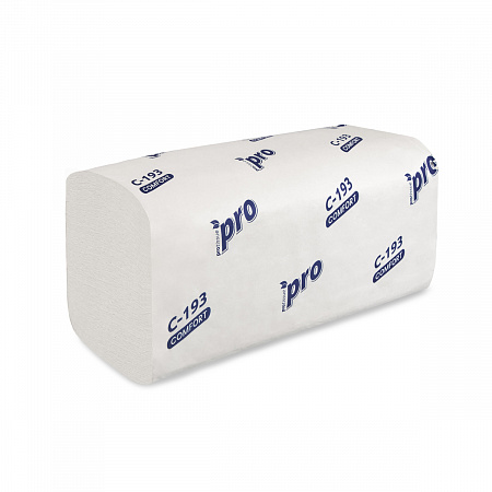 Полотенца бумажные однослойные 220*105 мм белые V-сложение в листах