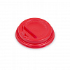 Крышка пластиковая с откидным питейником диаметр 90 мм красная